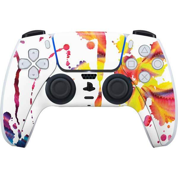 Abstract Art PS5 Controller Skin - Chromatic Splatter White-image