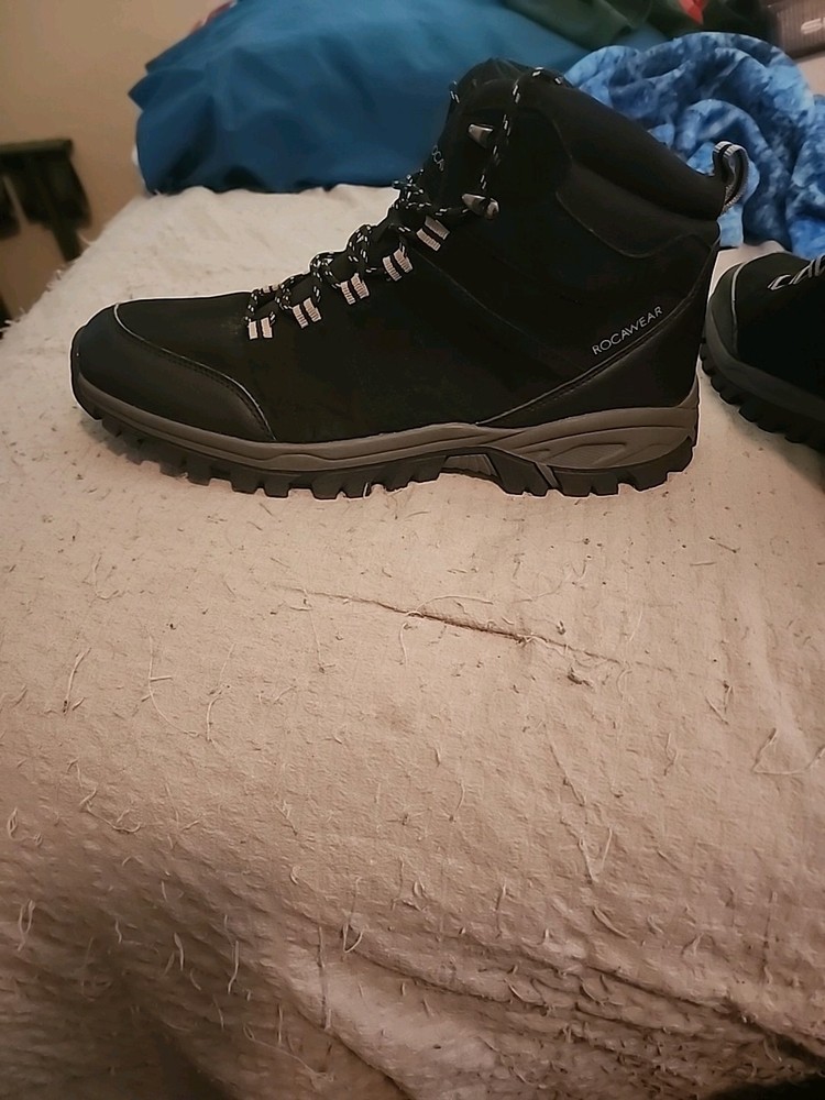 Rocawear Men's Black Harvey Boots Size 13 Faux Leather Hiking Outdoors Hip Hop