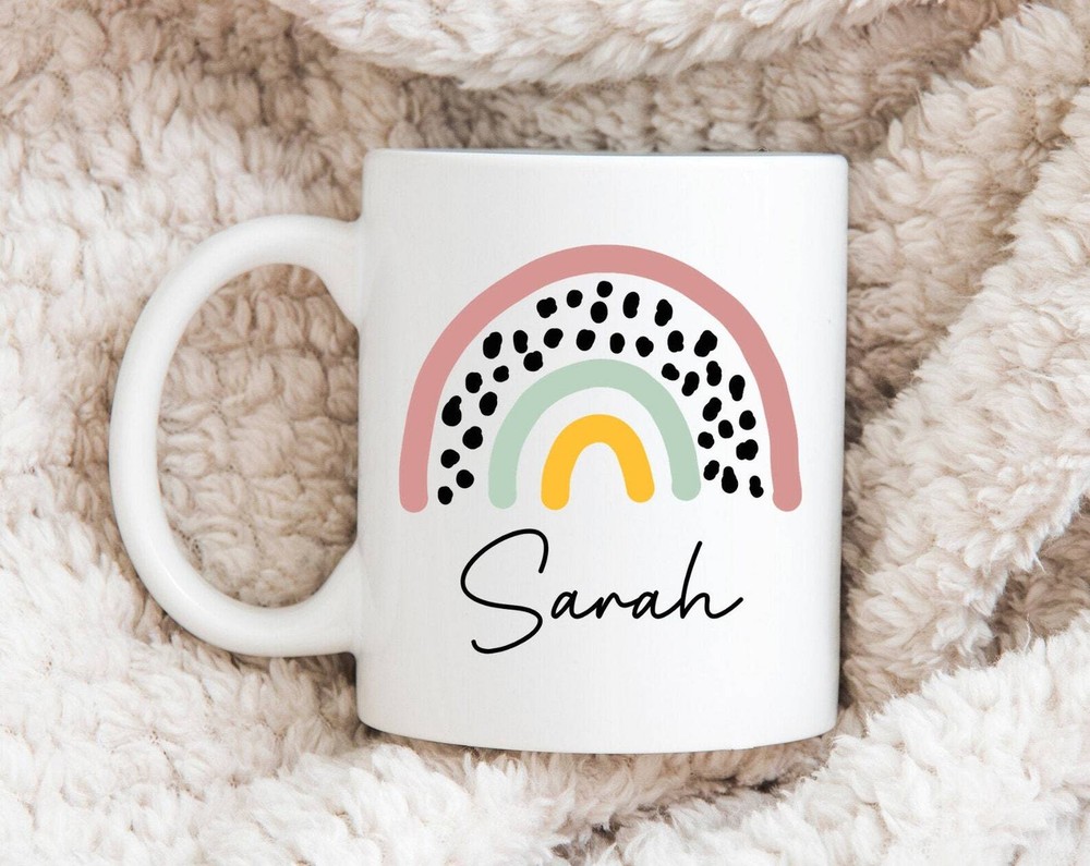 Custom Rainbow Mug Rainbow Gift Rainbow Coffee Mug Personalised Mug Happy Mug
