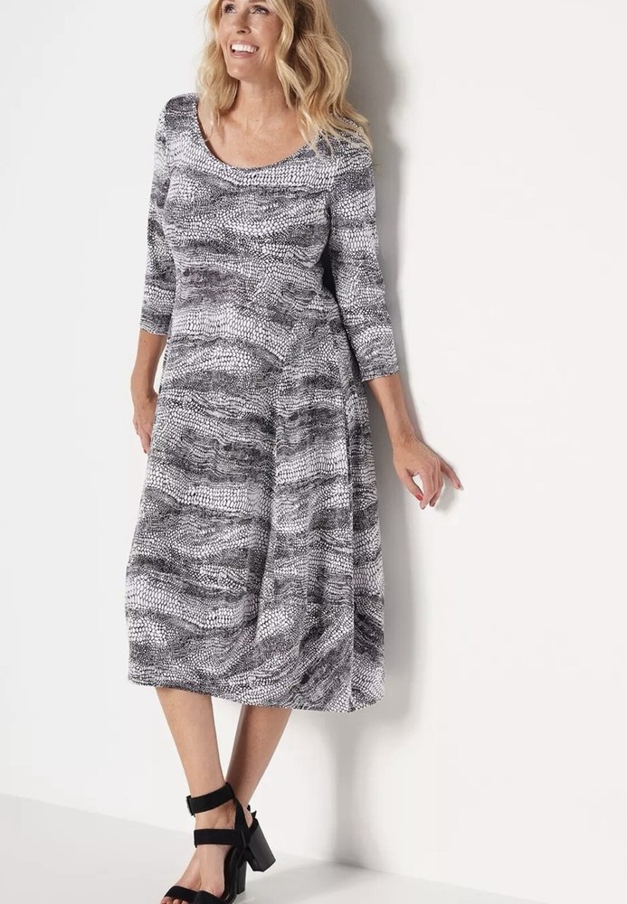 Truth Style Petite Knit Bubble Hem Abstract Dot Dress NWOT-image