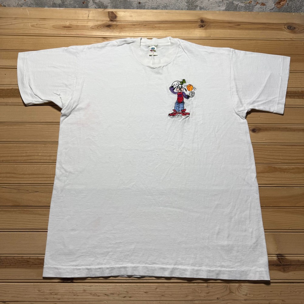 Vintage 90s Too Cute Goofy Basketball Embroidered Graphic Souvenir T-Shirt XL