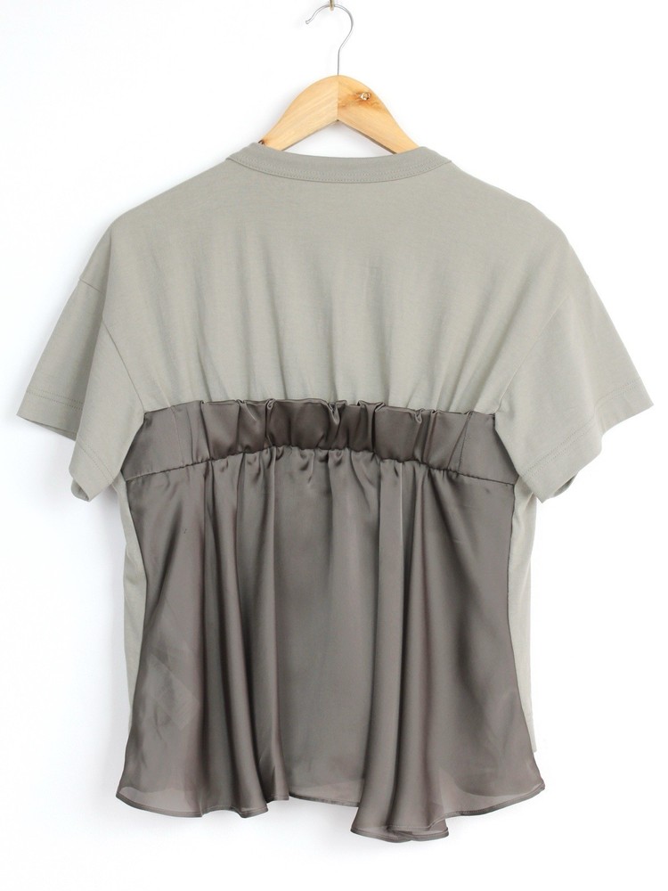 Sacai Ss’23 Women’s Paneled Cotton T-shirt, Size 1