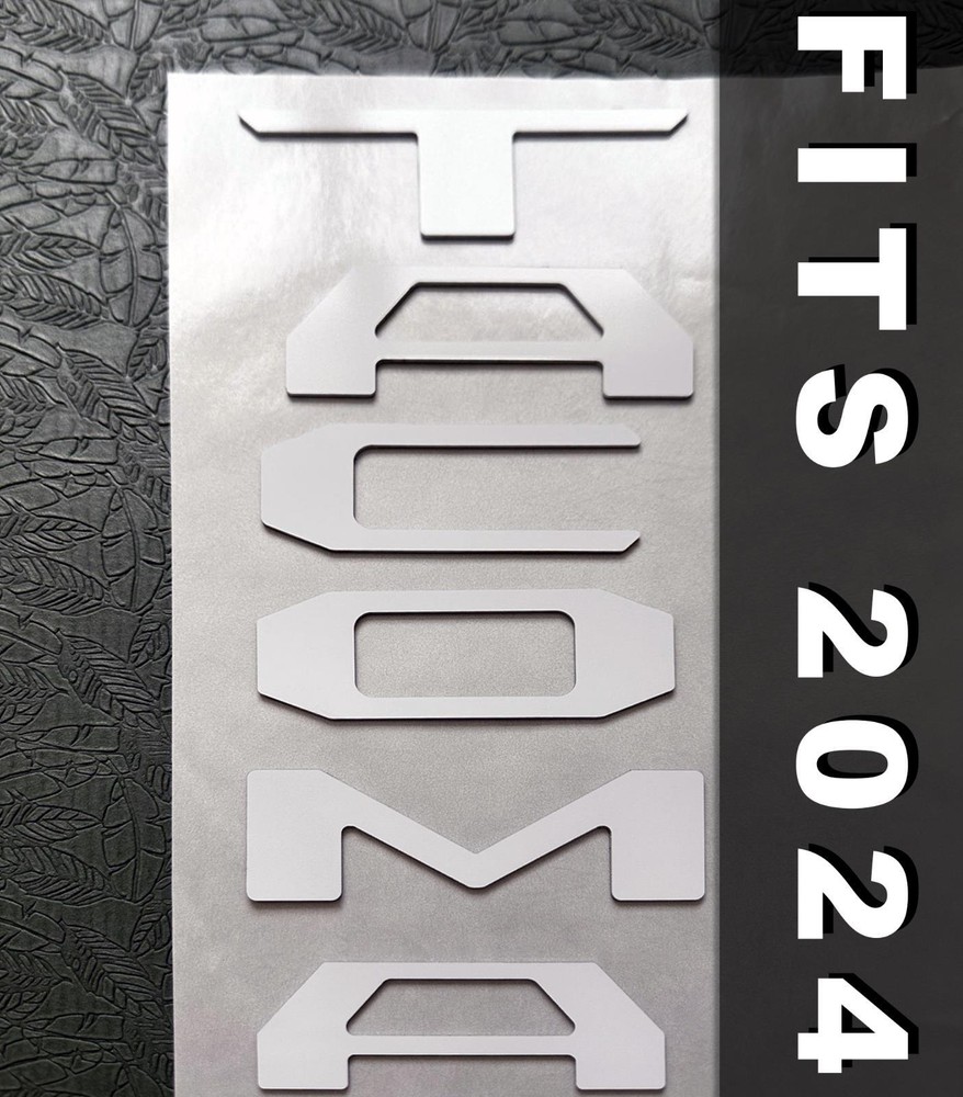 MATTE White Raised Plastic Letters Inserts fits Toyota Tacoma 2024 2025 Tailgate