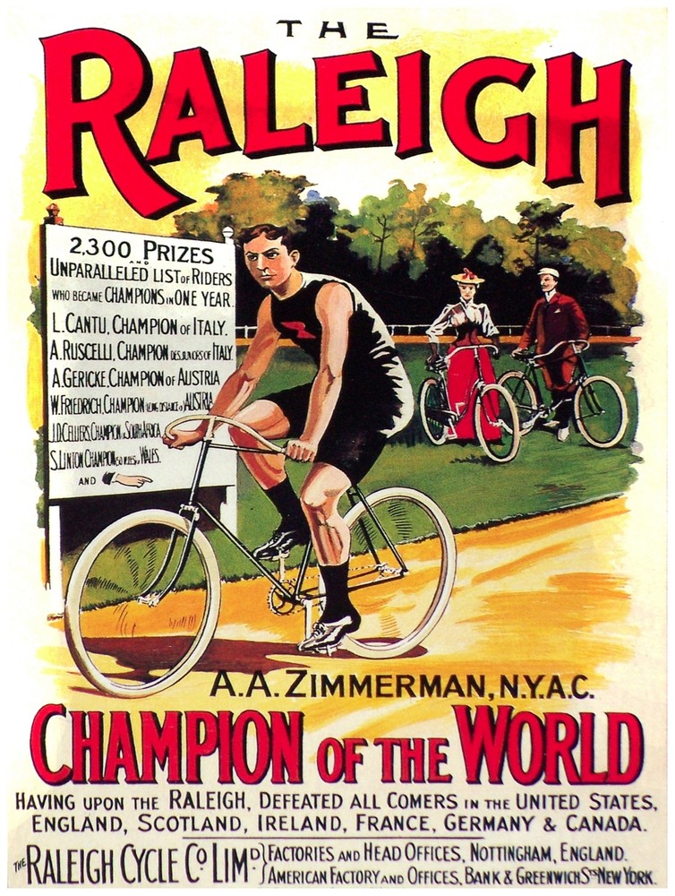 7644.Decoration Poster.Home Room art print.Bicycle Raleigh Zimmerman Champion