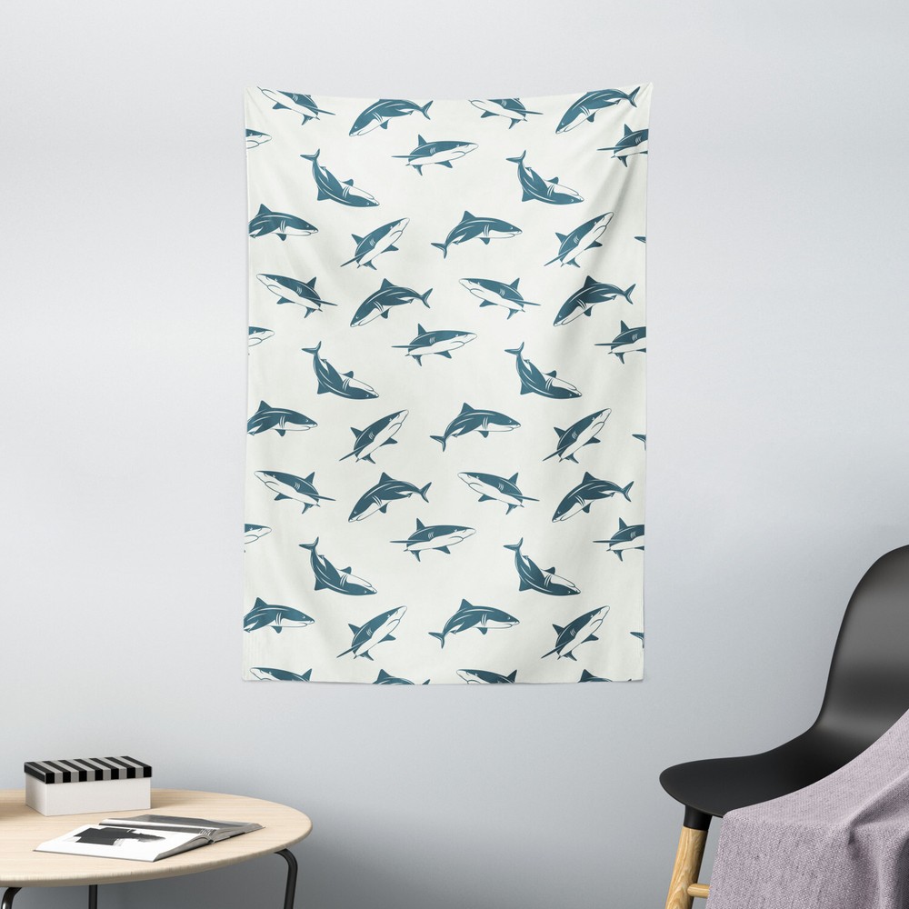 Shark Tapestry Dangerous Underwater Print Wall Hanging Decor