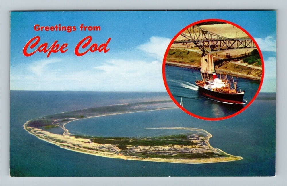 Cape Cod MA-Massachusetts, Aerial View Tip Vintage Postcard