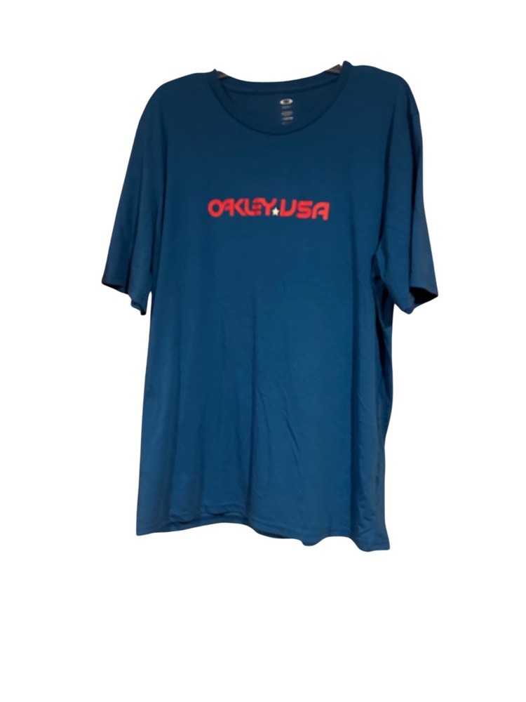 Oakley Blue with logo Regular Fit Short Sleeve T-shirt Jersey 2XL