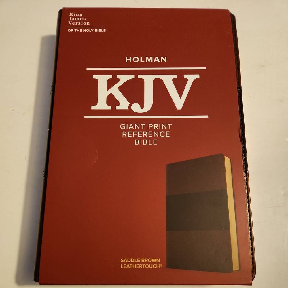 KJV Large Print Personal Size Reference Bible-Saddle Brown LeatherTouch