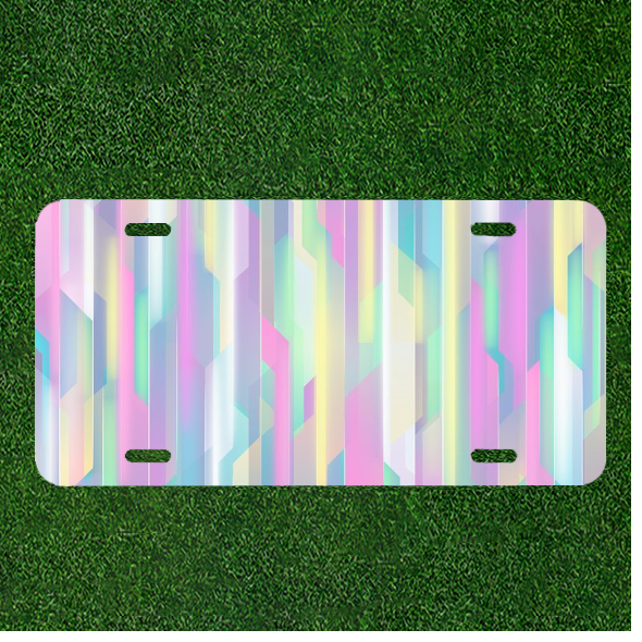 Create a Custom Personalized Car License Plate with Stunning Abstract Pastel Background Design