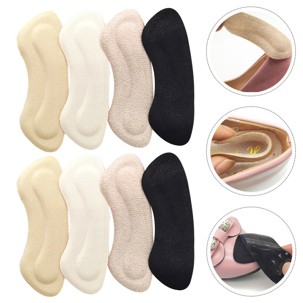 4 Pairs Self Adhesive Heel Inserts Grips Follow up Comfortable Pad Reusable
