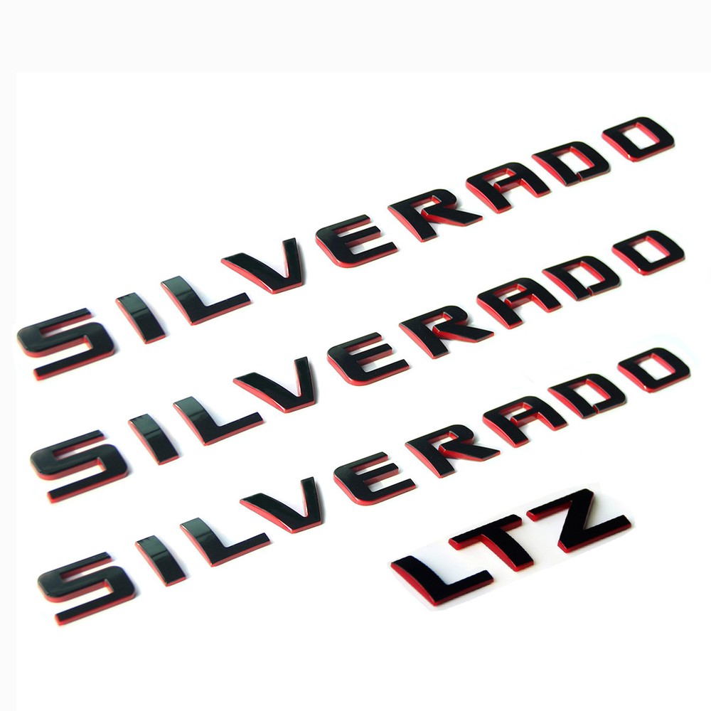 3x OEM SILVERADO + LTZ Emblem Badge 3D 1500 2500HD RedLine fits 2010-2018
