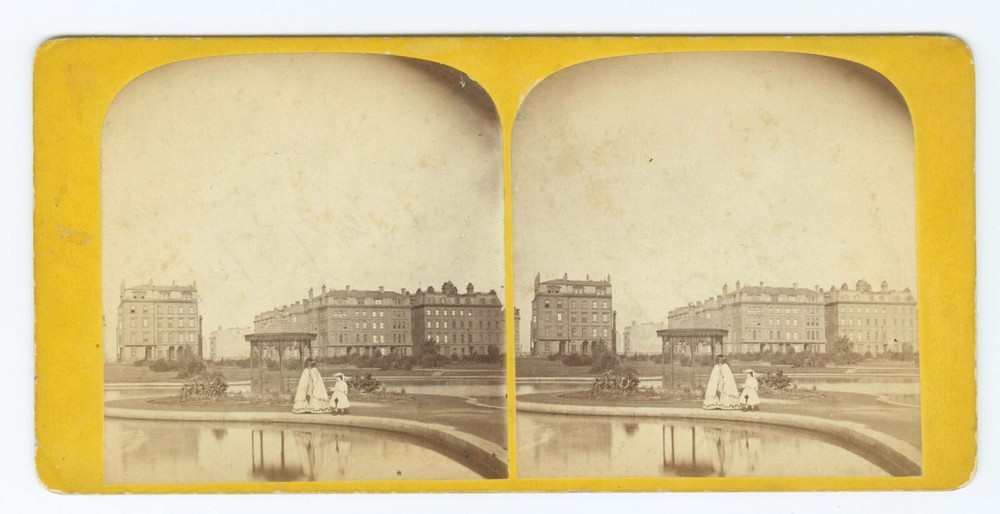 D1132~ MASSACHUSETTS - BOSTON – Public Gardens c.1870s Stereoview