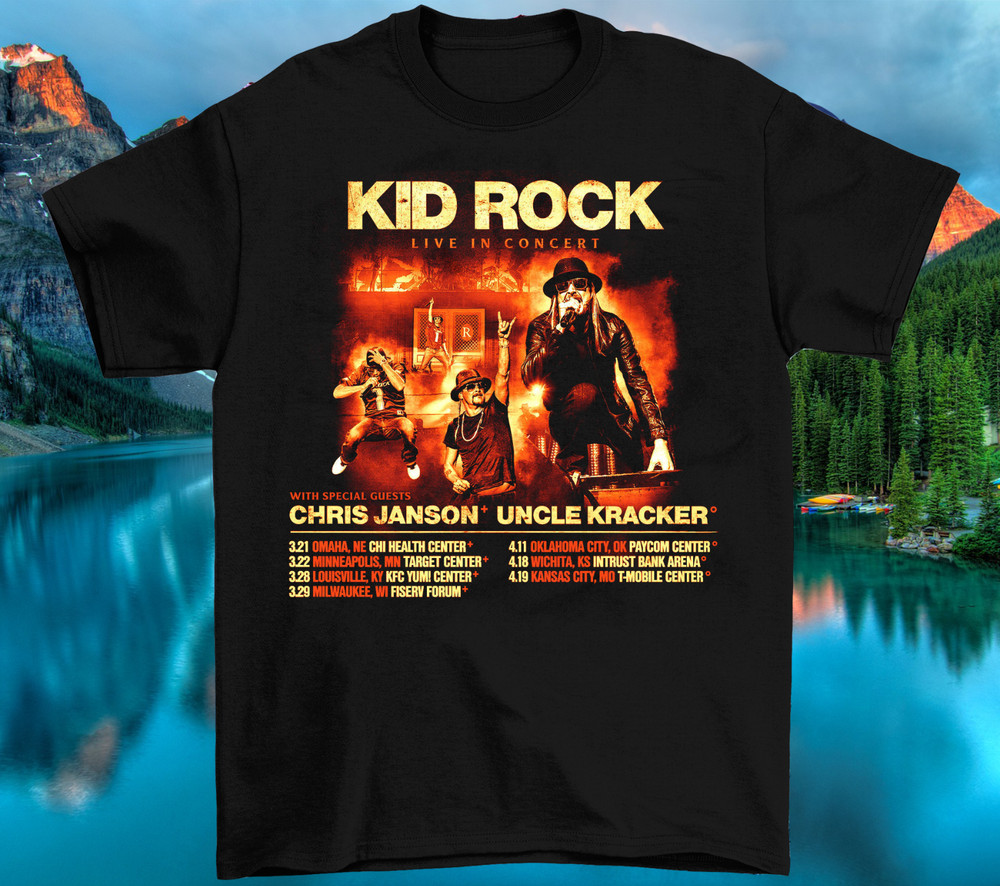 Kid Rock 2025 Tour T Shirt S-5XL For Men Cotton Black MC827