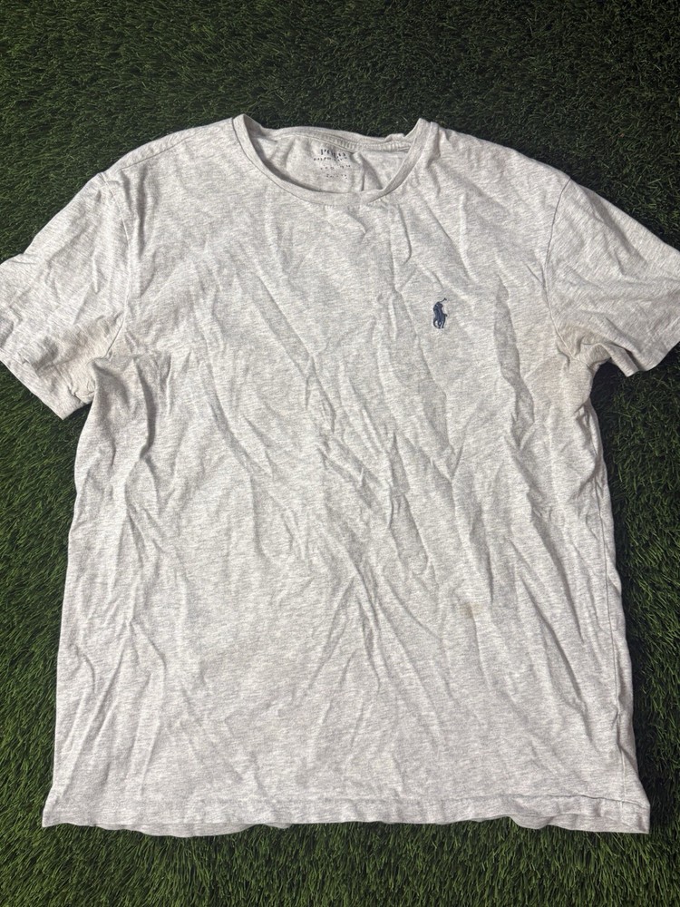 Polo Ralph Lauren Gray T Shirt Men’s Small Navy Pony Logo Short Sleeve Tee