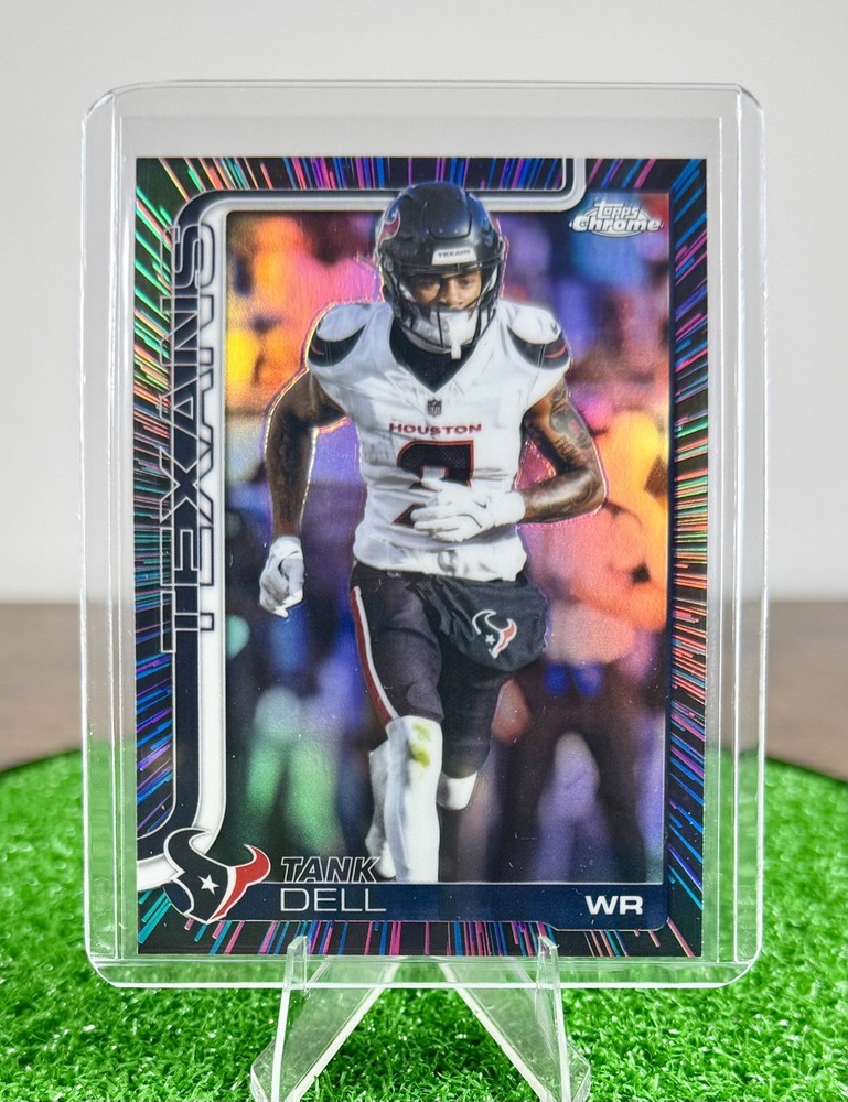 2025 Topps Chrome Football - Tank Dell Neon Pulse Refractor #123 Texans SP
