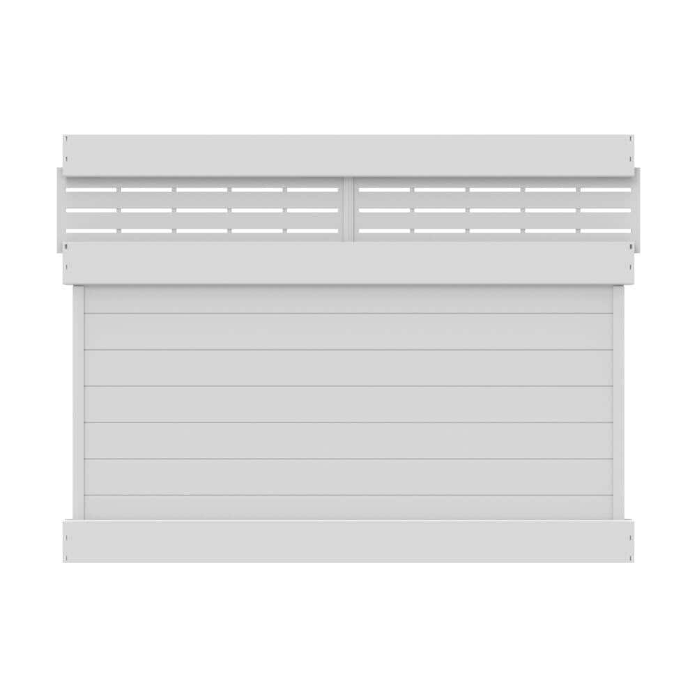 Horizontal Boardwalk 6ft.Hx8ft.W White Semi-Privacy Vinyl Fencel Panel(Unassembl