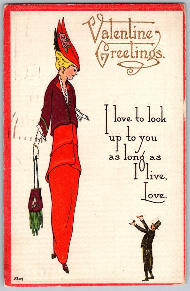 Antique Postcard Valentine Greetings Illustration Amherst, MA 1910s