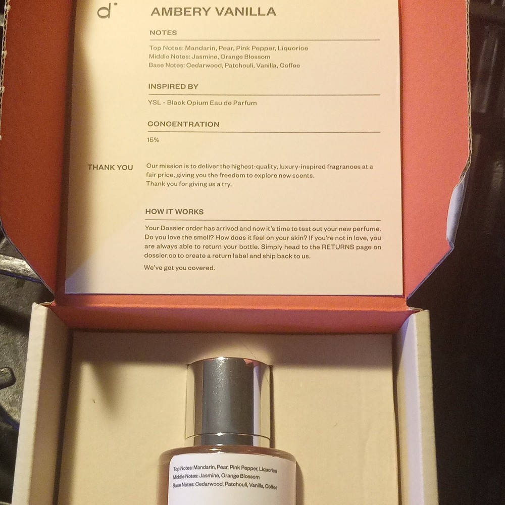 Dossier Ambery Vanilla Eau de Parfum Spray 1.7 fl oz Mandarin Pear Jasmine