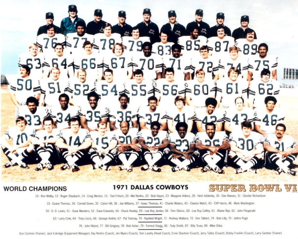 1971 Dallas Cowboys Champions 8x10 Picture Celebrity Print