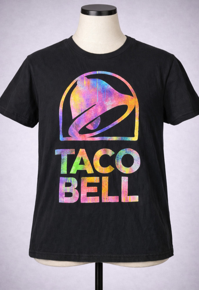 Taco Bell Rainbow Logo Graphic T-Shirt Black Small Ripple Junction Fast Food Tee