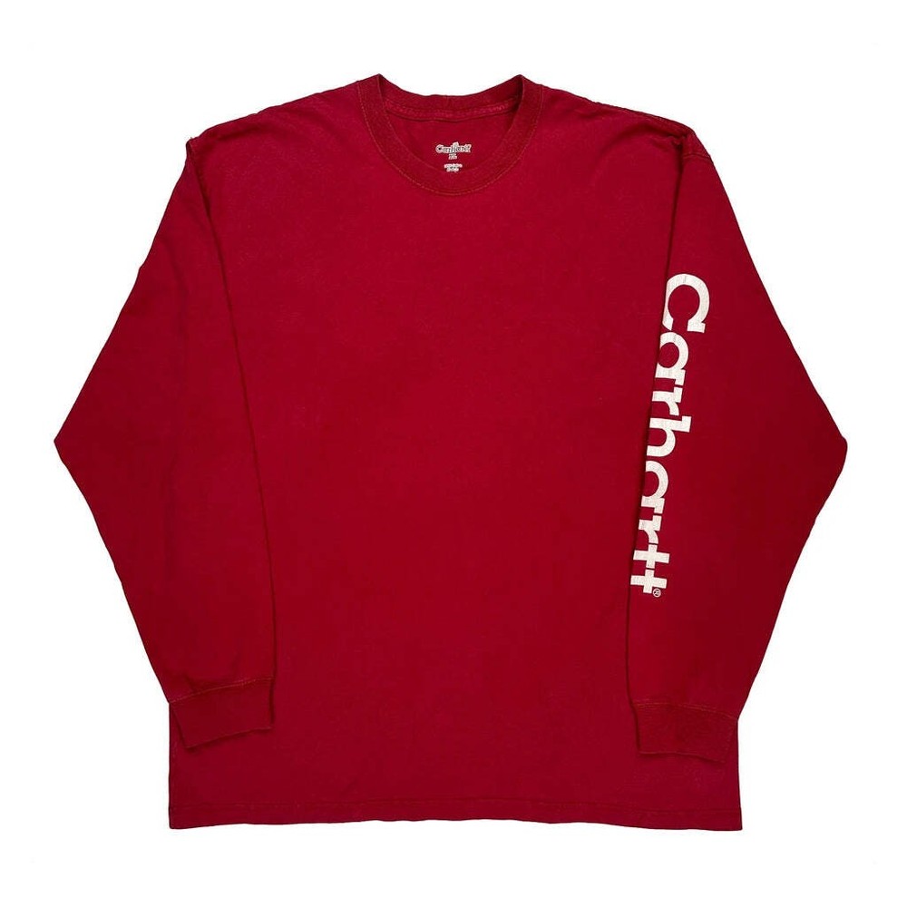 Carhartt Long Sleeve T-Shirt - XL Red Cotton