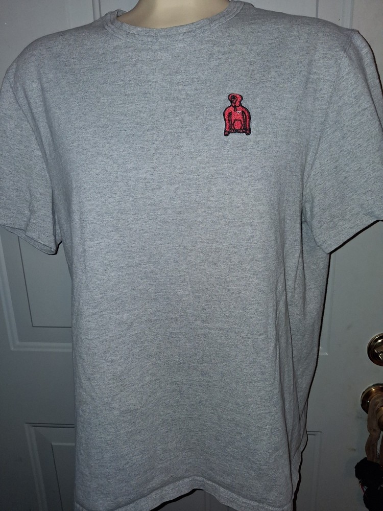 Champion Graphic T Shirt Mens Medium Embroidered Logo Tee Gray