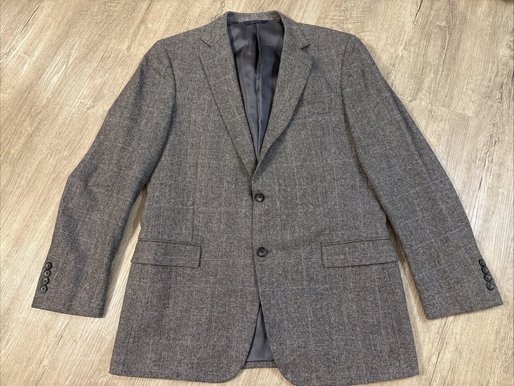 Brooks Brothers 1818 Fizgerald Wool Cashmere Blazer 42L E Thomas Fabric w/Defect