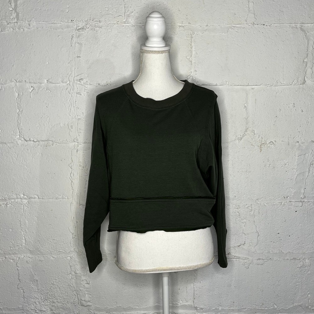 Free People Movement Women's Green Where The Wind Blows Sweatshirt Size XS