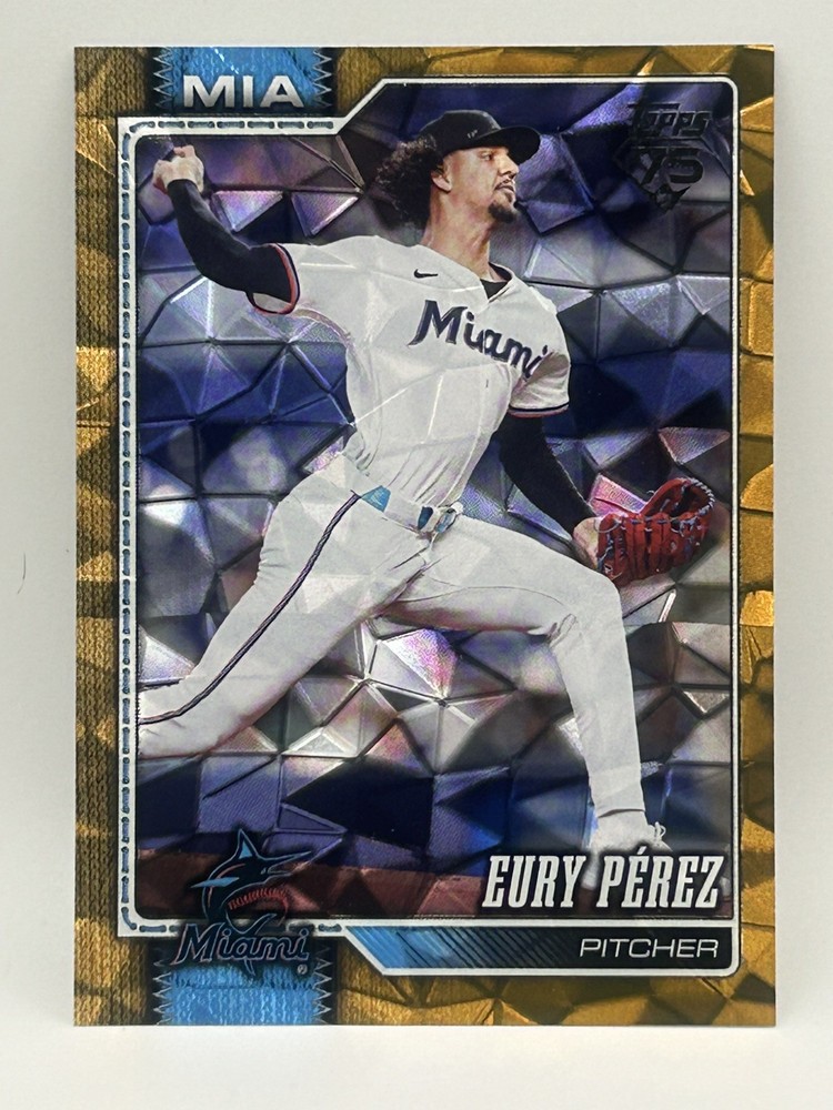 2026 Topps Series 1 Eury Perez Gold Diamante Foil Insert #’d /50 Marlins