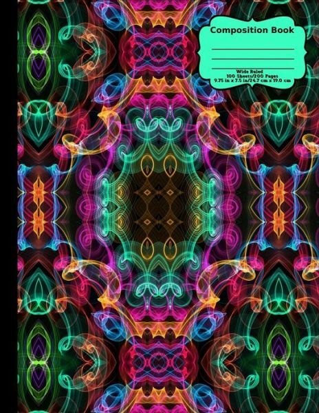 Abstract Curly Cues Wide Ruled Composition Notebook 100 Sheets 8.5 x 11-image