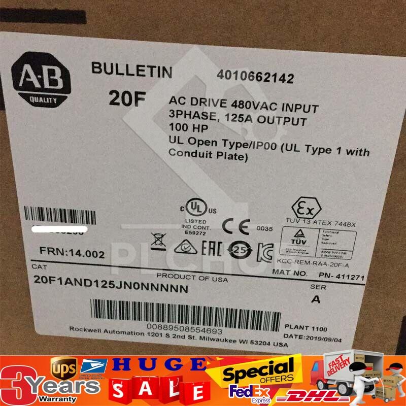 Sealed AB 20F1AND125JN0NNNNN PowerFlex Air Cooled 753 AC Drive New  US Free Tax
