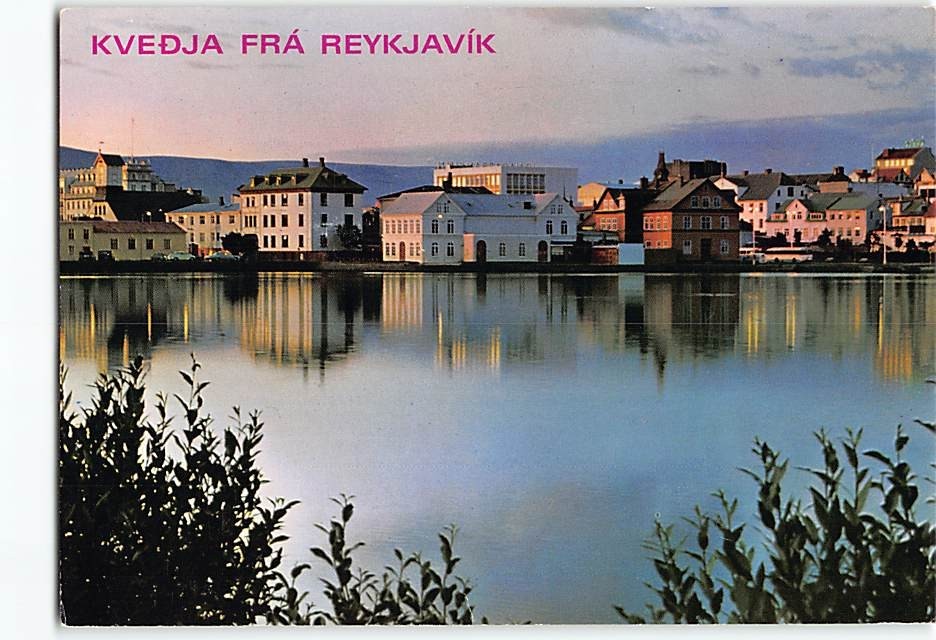 Postcard Kvedja frá Reykjavik Iceland