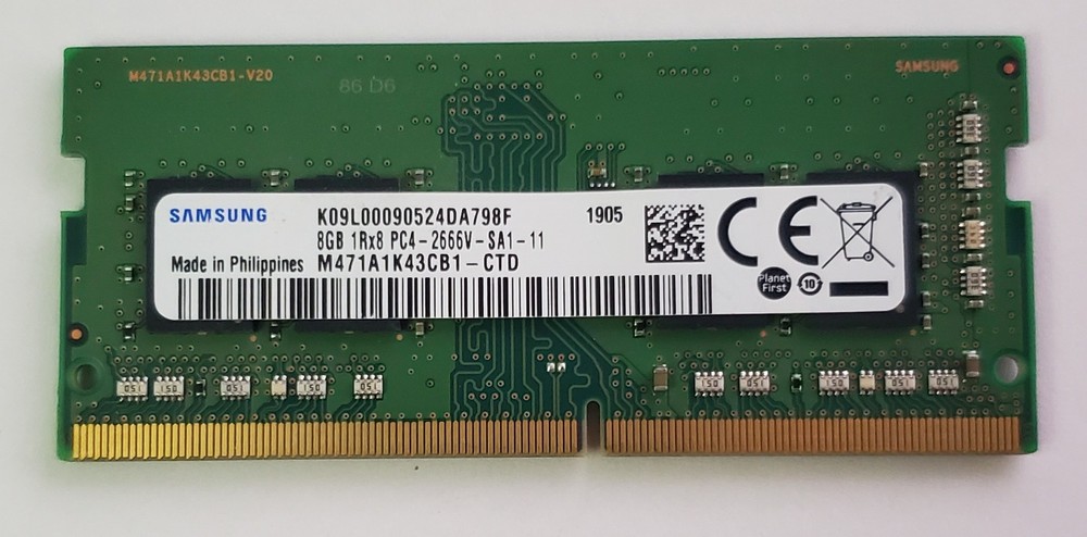 Samsung 8GB DDR4 SODIMM 2666MHz M471A1K43CB1-CTD TESTED