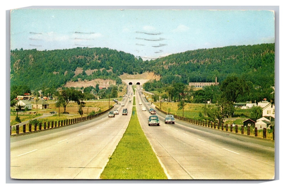 New Haven CT Connecticut West Rock Tunnel Chrome Postcard Posted 1958