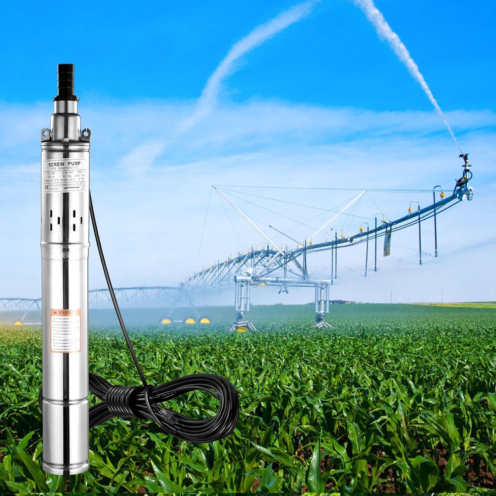 1HP 3.5” Deep Well Pump 16GPM Submersible Pump 164ft Stainless Steel 110V New