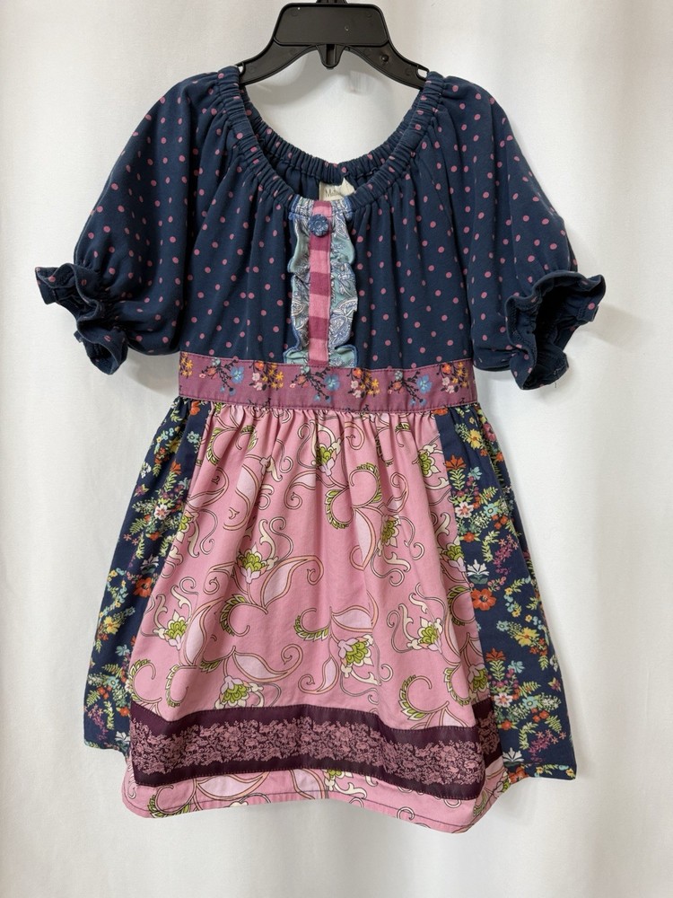 Matilda Jane Girl's Size 8 Navy and Pink Tunic Floral Top B61