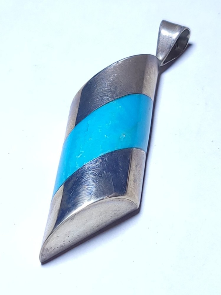 Turquoise Sterling Silver Pendant Vintage DTR Jay King Desert Rose Trading 925