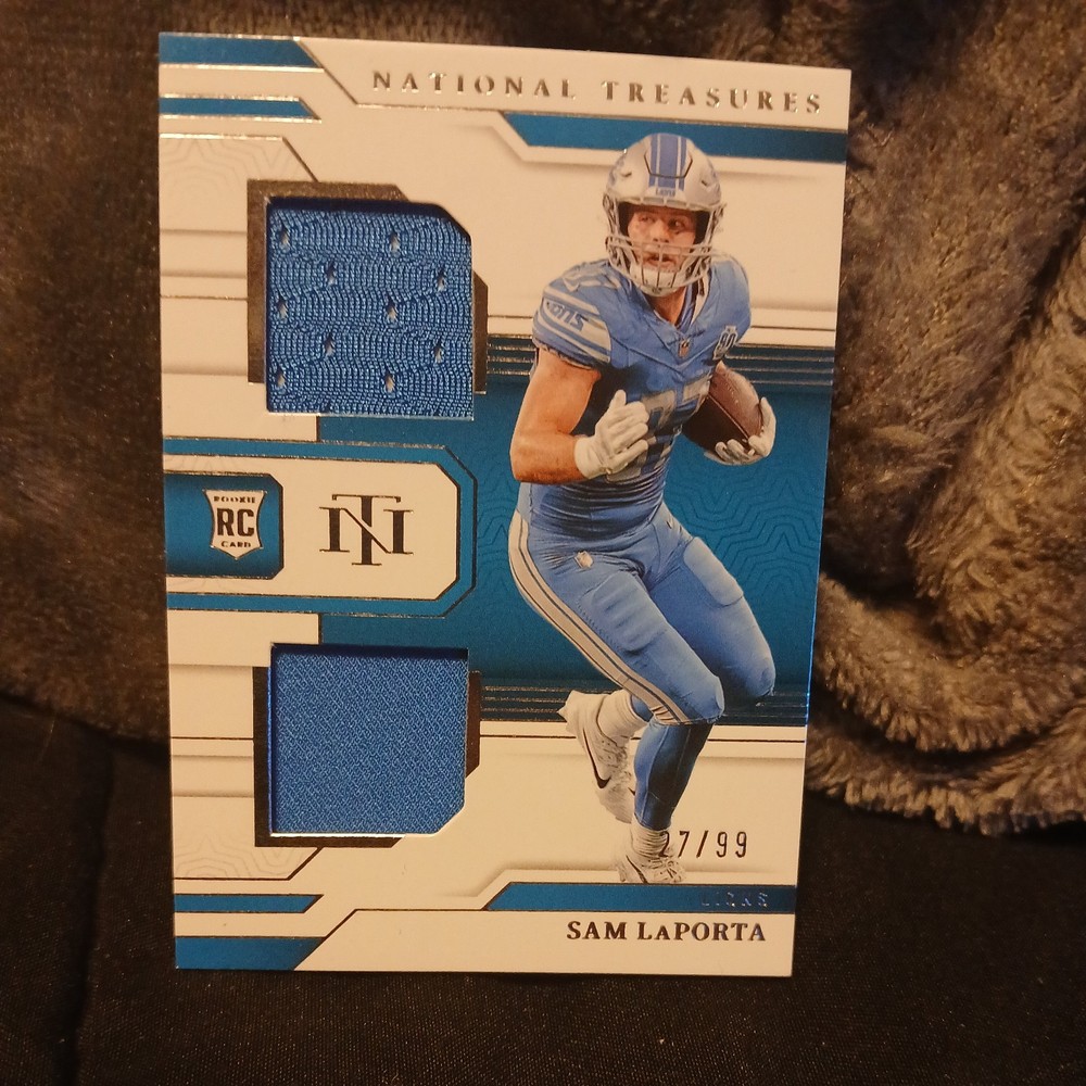 2023 Panini National Treasures - Rookie Dual Materials Sam LaPorta /99 (MEM, RC)
