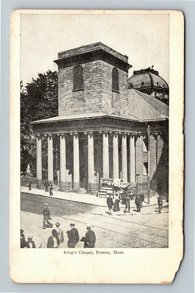 Boston MA-Massachusetts King's Chapel Vintage Souvenir Postcard