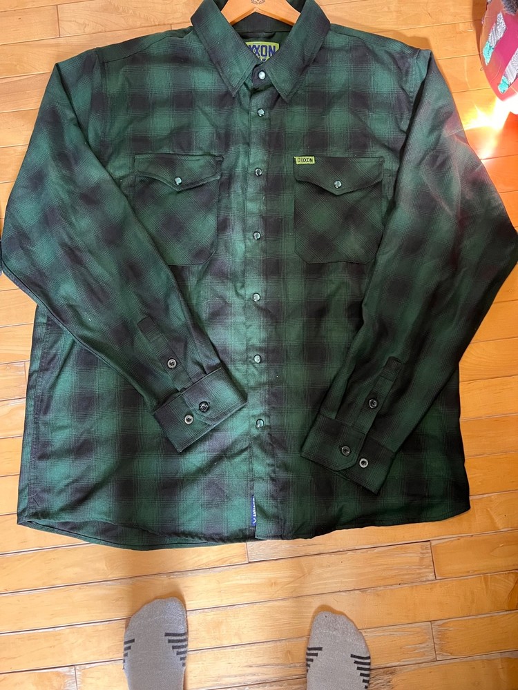 Dixxon Absinthe Green Plaid Flannel Pearl Snap Shirt Long Sleeve Size 2X-image