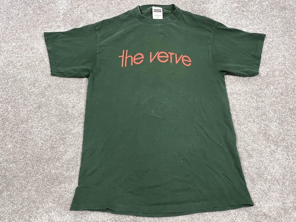 VINTAGE The Verve Shirt Mens XL Green Band Tee Tultex Cotton Britpop 90s