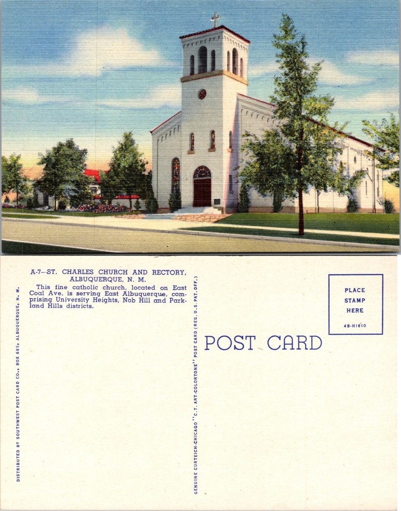 St Charles Church Rectory Albuquerque New Mexico Postcard