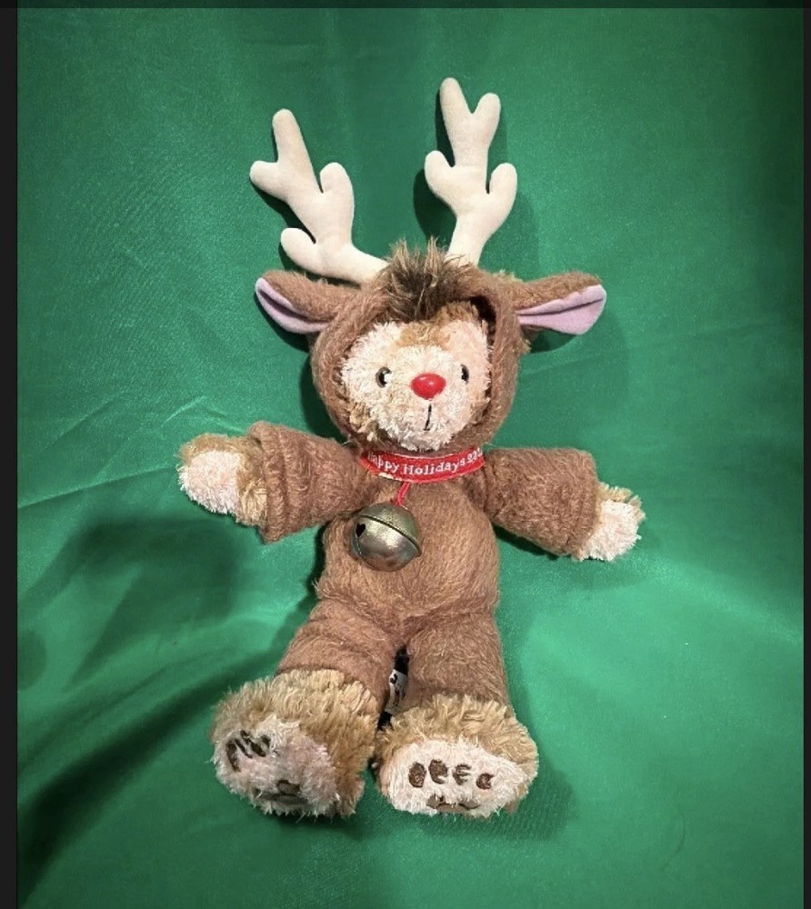 Disney Pre Duffy Reindeer Bear Plush Happy Holidays 2003 NWT