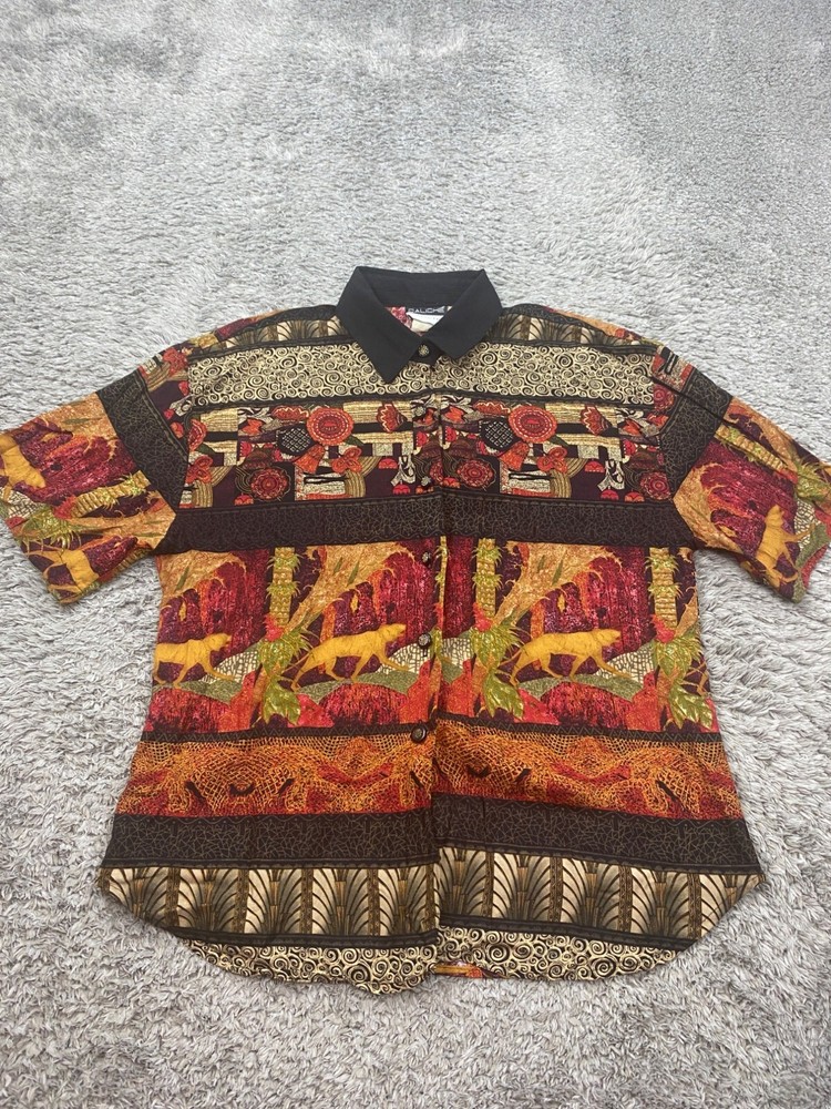 Vintage Fair Isle Aztec Button-Up Shirt for Women - Caliche Collection