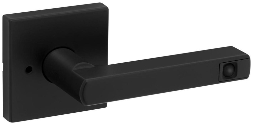 Kwikset 730HFLSQTLED Halifax LED Privacy Door Lever Set - Black