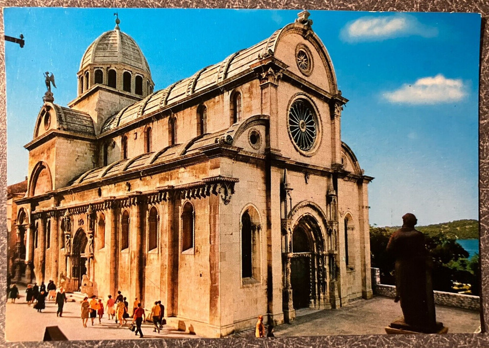 Postcard: 15th century cathedral, Sibenik, Yugoslavia (now in Croatia), unposted