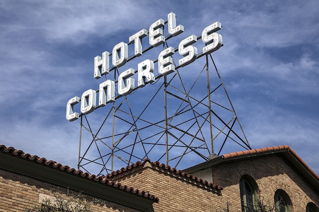 Photo:Tucson Arizona Hotel Congress Rooftop Sign 2018 Downtown Hotel