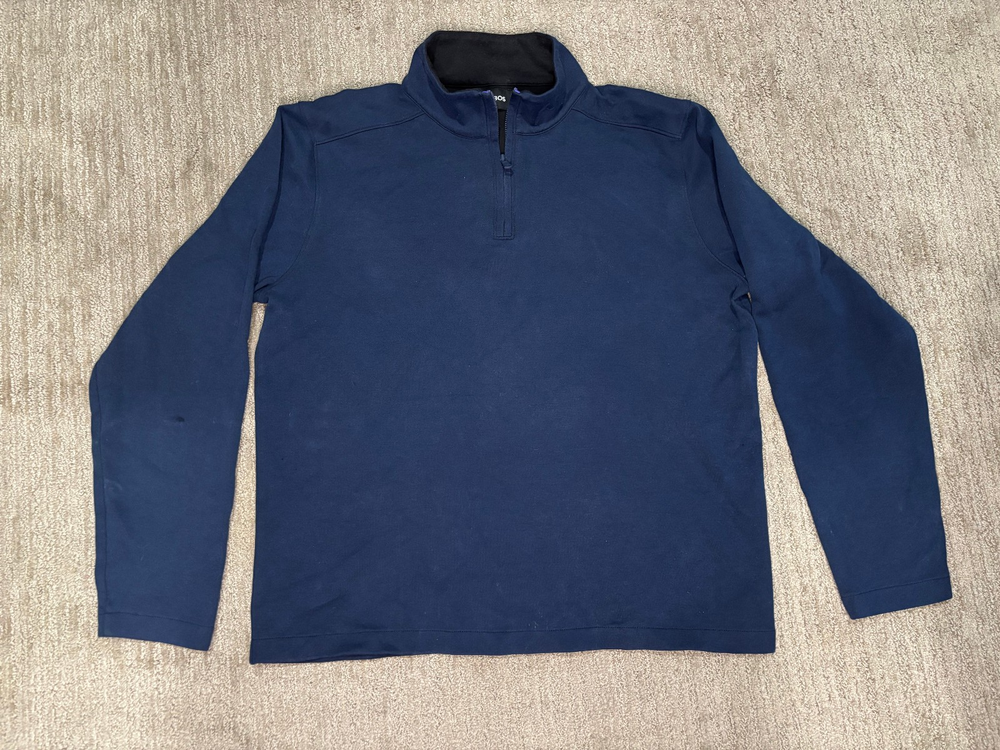 Bonobos Mens Sweater Large L Quarter Zip Pullover Navy Blue Preppy Slim Fit