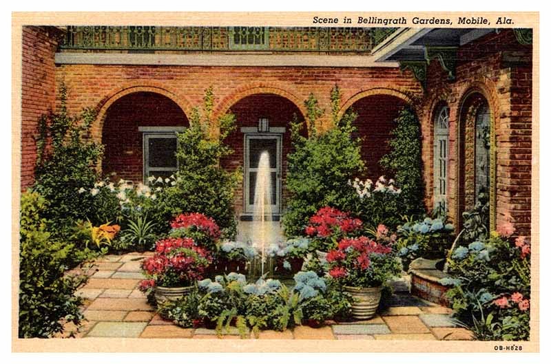 Postcard GARDEN SCENE Mobile Alabama AL m/09 AP4609