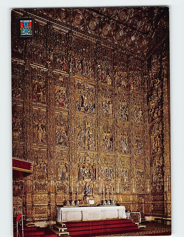 Postcard Retable Main Altar Catedral de Seville Spain